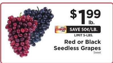Red or Black Seedless Grapes
