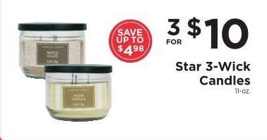Star 3-Wick Candles