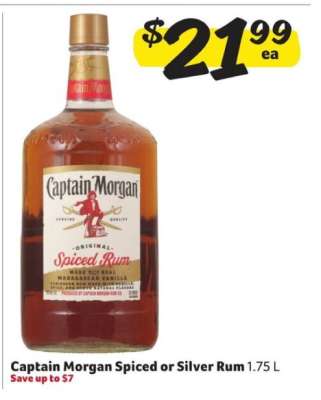 Captain Morgan Spiced Or Silver Rum