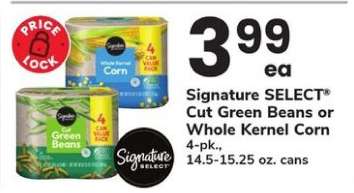 Signature SELECT Cut Green Beans or Whole Kernel Corn