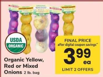 Organic Yellow, Red or Mixed Onions