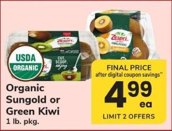 Organic Sungold or Green Kiwi