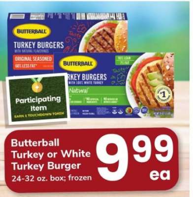 Butterball Turkey or White Turkey Burger