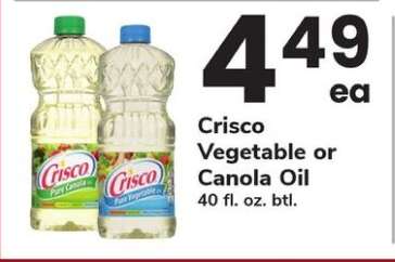 Crisco Vegetable or Canola Oil