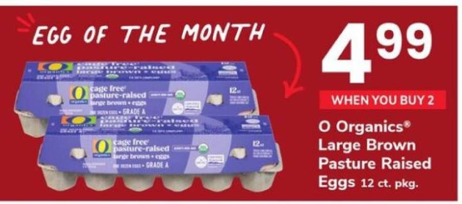 O Organics Large Brown Pasture Raised Eggs