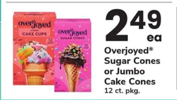 Overjoyed Sugar Cones or Jumbo Cake Cones