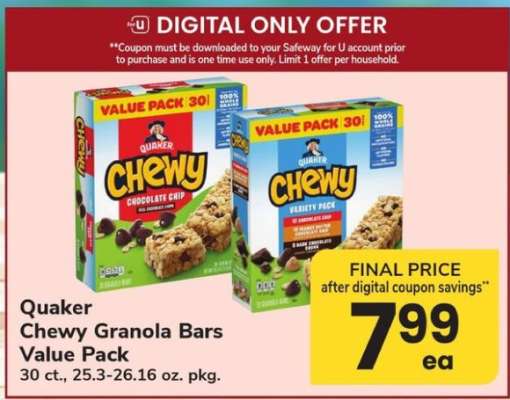 Quaker Chewy Granola Bars Value Pack