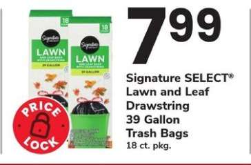 Signature SELECT Lawn and Leaf Drawstring Trash Bags