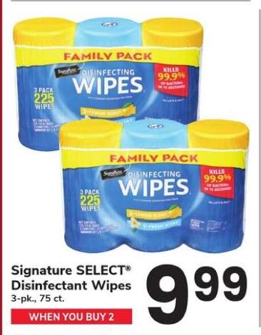 Signature SELECT Disinfectant Wipes