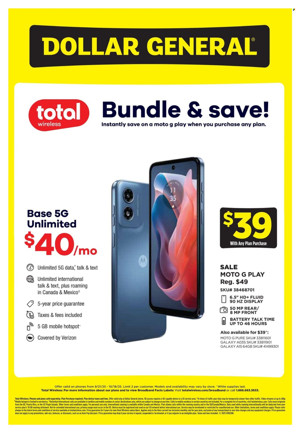 Dollar General ad - 09/21/2025 - 10/18/2025. Page 1