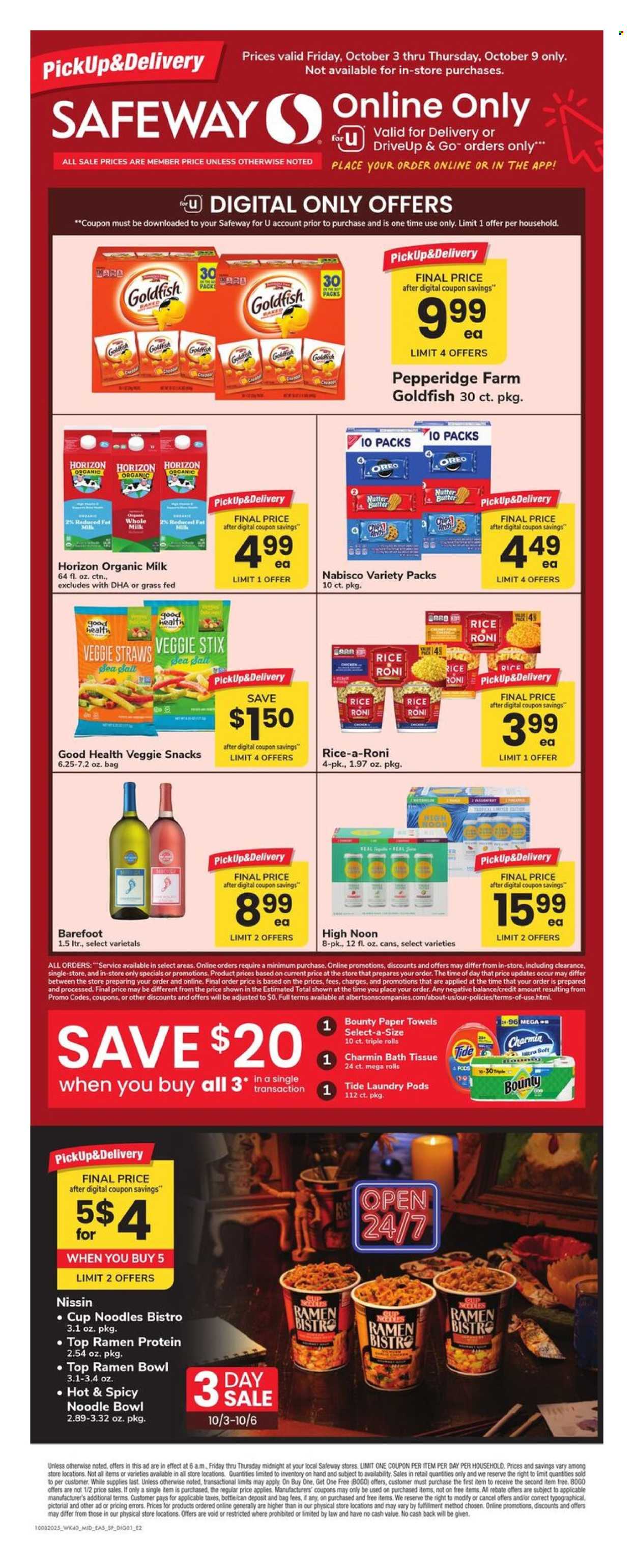 Safeway ad - 10/03/2025 - 10/09/2025. Page 1
