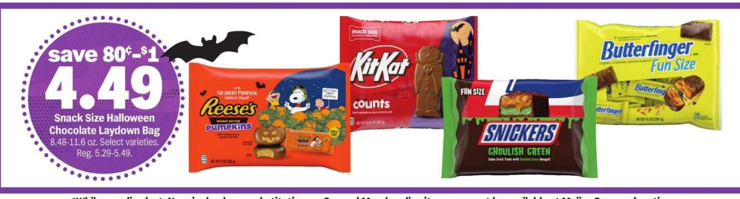 Snack Size Halloween Chocolate Laydown Bag