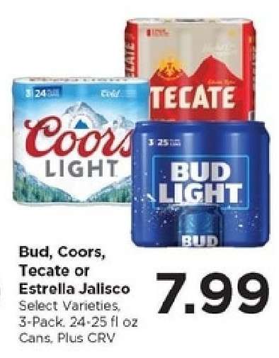 Bud, Coors, Tecate or Estrella Jalisco