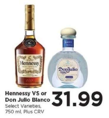 Hennessy VS or Don Julio Blanco