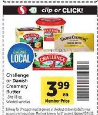 Challenge or Danish Creamery Butter