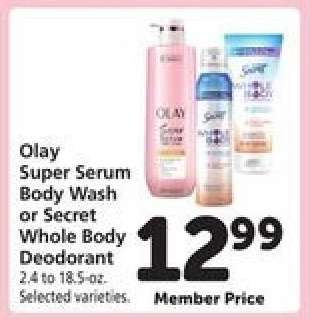 Olay Super Serum Body Wash or Secret Whole Body Deodorant