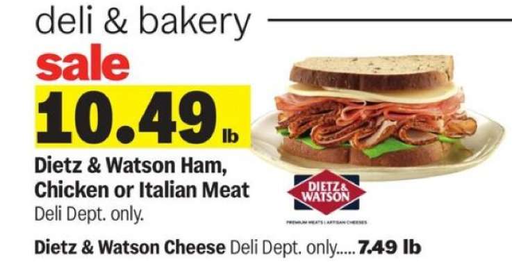 Dietz & Watson Ham, Chicken or Italian Meat