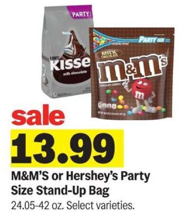 M&M'S or Hershey's Party Size Stand-Up Bag