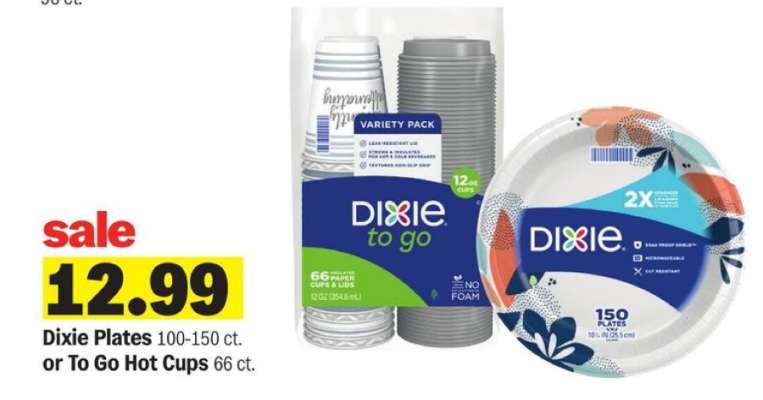 Dixie Plates or To Go Hot Cups