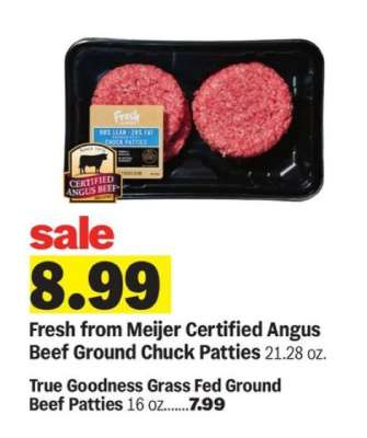 Fresh from Meijer Certified Angus Beef Ground Chuck Patties