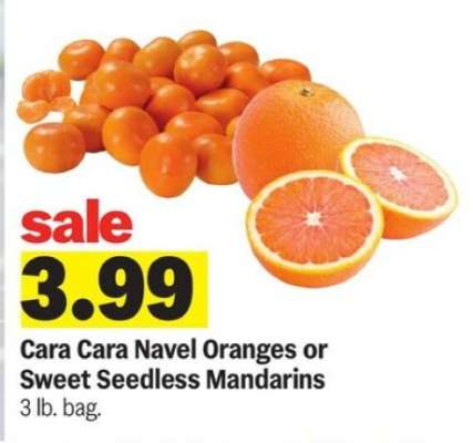 Cara Cara Navel Oranges or Sweet Seedless Mandarins