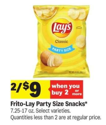 Frito Lay Party Size Snacks