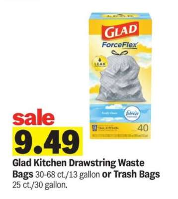 Glad Kitchen Drawstring Waste Bags