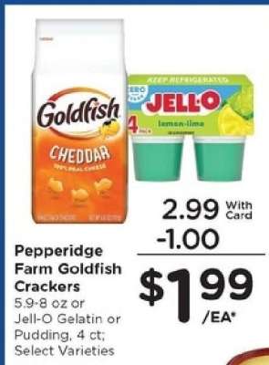 Pepperidge Farm Goldfish Crackers or Jell-O Gelatin or Pudding