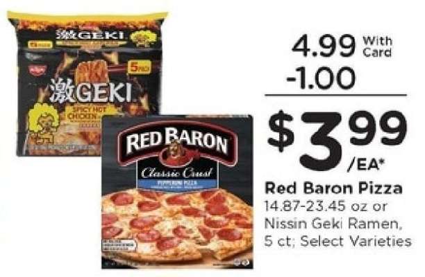 Red Baron Pizza or Nissin Geki Ramen