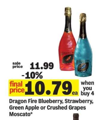 Dragon Fire Blueberry, Strawberry, Green Apple or Crushed Grapes Moscato