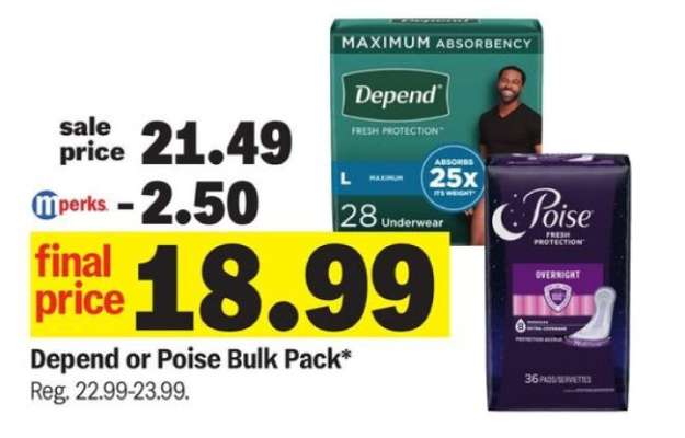 Depend or Poise Bulk Pack*
