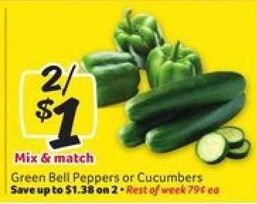 Green Bell Peppers or Cucumbers