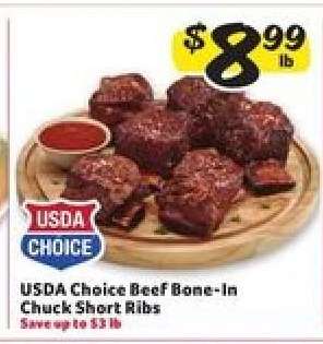 USDA Choice Beef Bone-In Chuck Short Ribs