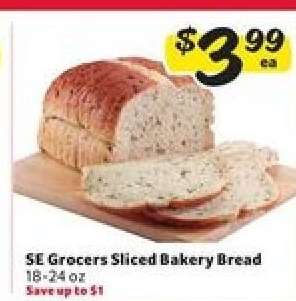 SE Grocers Sliced Bakery Bread