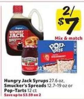 Hungry Jack Syrups, Smucker's Spreads, Pop-Tarts