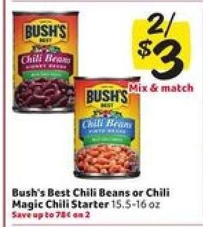 Bush's Best Chili Beans or Chili Magic Chili Starter