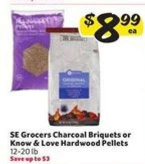 SE Grocers Charcoal Briquets or Know & Love Hardwood Pellets