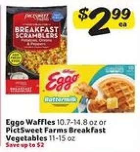 Eggo Waffles or PictSweet Farms Breakfast Vegetables