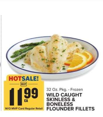 Wild Caught Skinless & Boneless Flounder Fillets