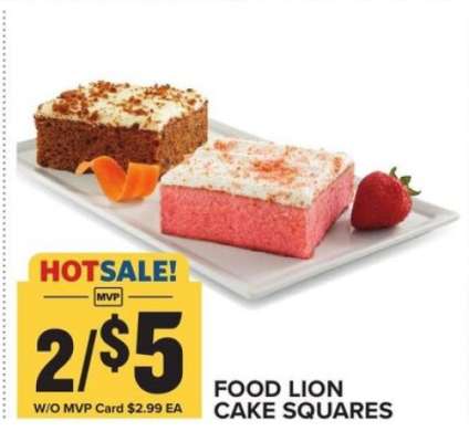 FOOD LION CAKE SQUARES