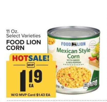 FOOD LION CORN