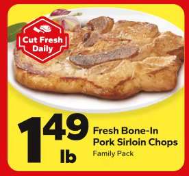 Fresh Bone-In Pork Sirloin Chops