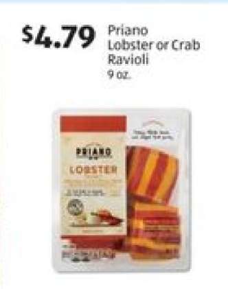 Priano Lobster or Crab Ravioli