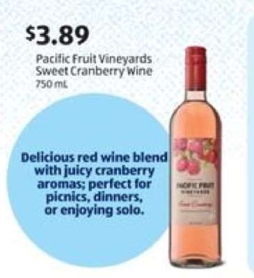 Pacific Fruit Vineyards Sweet Cranberry Wine