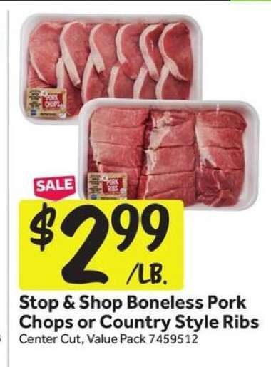 Stop & Shop Boneless Pork Chops or Country Style Ribs