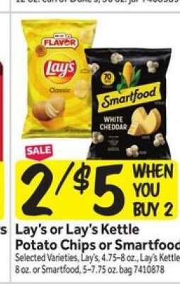 Lay's or Lay’s Kettle Potato Chips or Smartfood