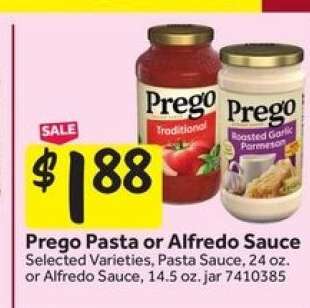 Prego Pasta or Alfredo Sauce