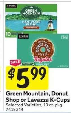 Green Mountain, Donut Shop or Lavazza K-Cups