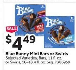 Blue Bunny Mini Bars or Swirls