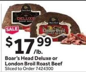 Boar's Head Deluxe or London Broil Roast Beef